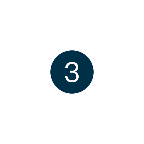 The number "3" inside a blue circle.
